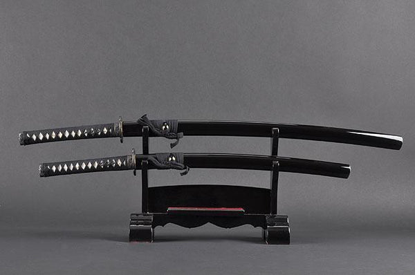 FULLY HANDMADE BAMBOO STAINLESS JAPANESE SAMURAI KATANA & WAKIZASHI TRAINING SWORDS - buyblade