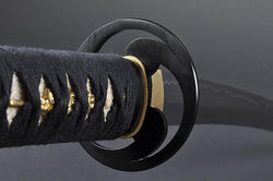 FULLY HANDMADE PRACTICAL TOMOE CREST JAPANESE SAMURAI WAKIZASHI SWORD - buyblade