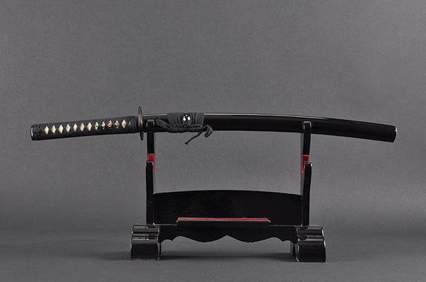 FULLY HANDMADE PRACTICAL TOMOE CREST JAPANESE SAMURAI WAKIZASHI SWORD - buyblade