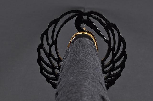 Samurai Wakizashi Sword, Practical, Hand Forged, 1060 Carbon Steel, Heat Tempered, Full Tang, Sharp, Dancing Crane Tsuba, Bendable Blade