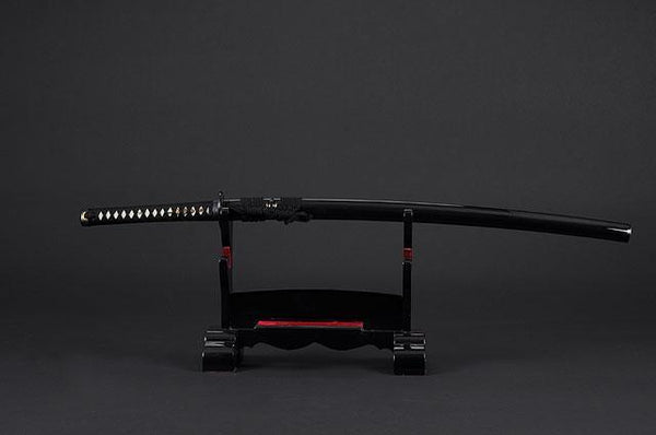 FULLY HAND FORGED CLAY TEMPER PRACTICAL BLACK FUJI KATANA SWORDS - buyblade