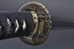 FULLY HANDMADE DRAGON STAINLESS JAPANESE SAMURAI WAKIZASHI TRAINING SWORD - buyblade