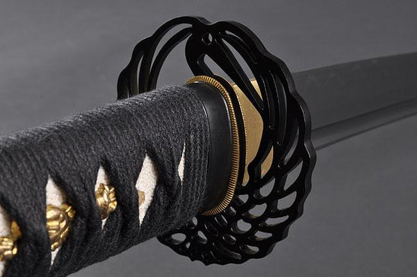 FULLY HANDMADE PRACTICAL DAMASCUS DANCING CRANE JAPANESE SAMURAI WAKIZASHI SWORD - buyblade