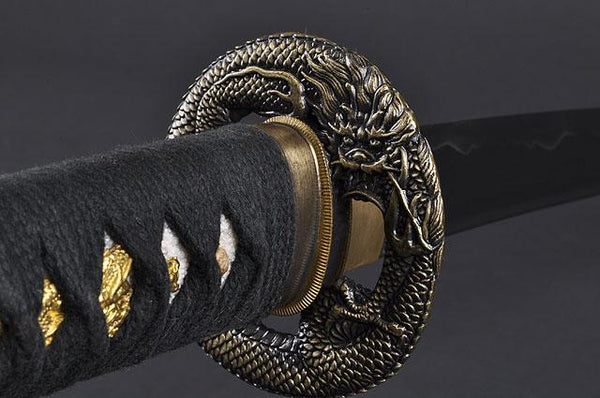 FULLY HANDMADE FULL TANG DRAGON JAPANESE SAMURAI KATANAS SWORDS - buyblade
