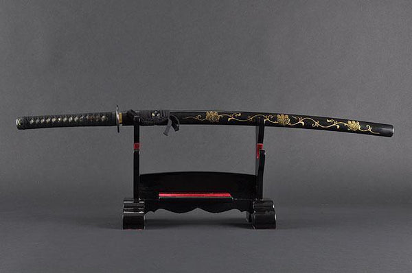 FULLY HAND FORGED BLACK FULL TANG JAPANESE SAMURAI KATANA SWORD - buyblade