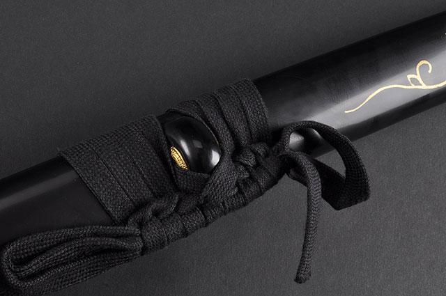 FULLY HAND FORGED BLACK FULL TANG JAPANESE SAMURAI KATANA SWORD - buyblade