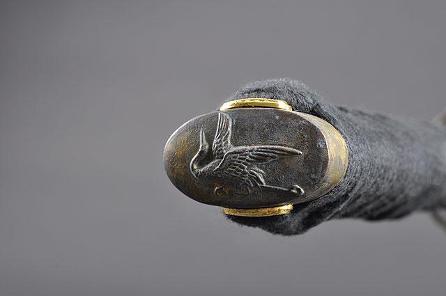 FULLY HAND FORGED RED MOTHER OF PEARL CRANE SAMURAI KATANA SWORD - buyblade
