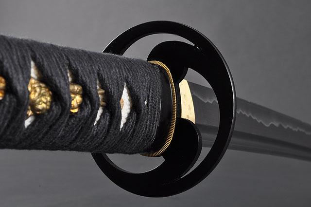 FULLY HAND FORGED TOMOE CREST JAPANESE SAMURAI KATANA SWORD - buyblade
