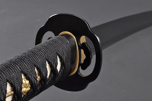 FULLY HAND FORGED CLAY TEMPER PRACTICAL BLACK PAWPAW KATANA SWORD - buyblade