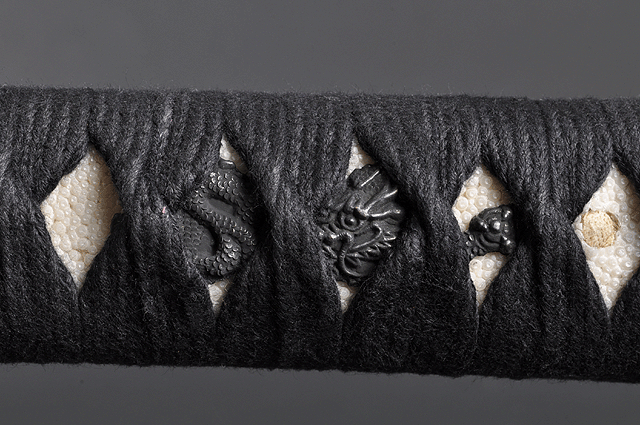 FULLY HANDMADE CLAY TEMPERED DAMASCUS EMPIRE WHEEL SAMURAI KATANA SWORD - buyblade