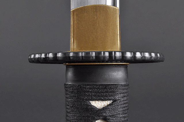FULLY HANDMADE CLAY TEMPERED DAMASCUS EMPIRE WHEEL SAMURAI KATANA SWORD - buyblade