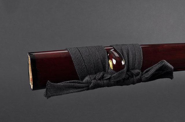 FULLY HAND FORGED RED MOTHER OF PEARL PLUM BLOSSOM SAMURAI KATANA SWORD - buyblade