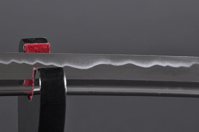 FULLY HAND FORGED RED MOTHER OF PEARL PLUM BLOSSOM SAMURAI KATANA SWORD - buyblade