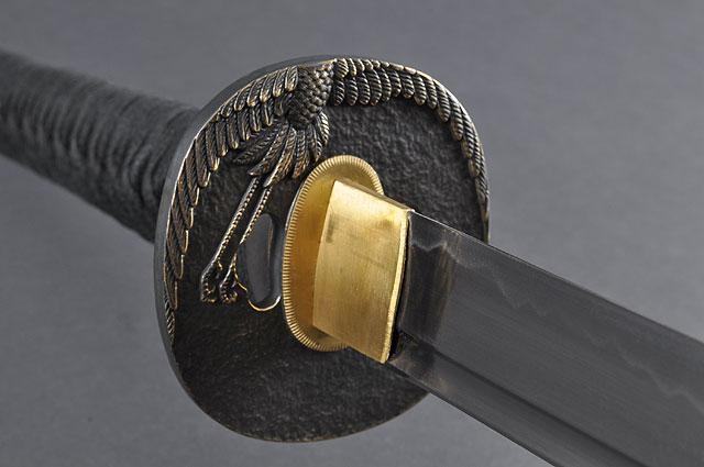 FULLY HAND FORGED RED FULL TANG CRANE JAPANESE SAMURAI KATANA SWORD - buyblade
