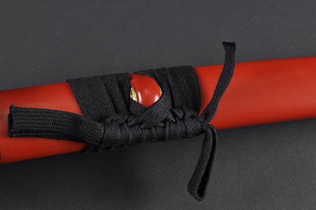 FULLY HAND FORGED RED FULL TANG CRANE JAPANESE SAMURAI KATANA SWORD - buyblade