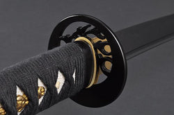 FULLY HANDMADE CLAY TEMPERED DAMASCUS JAPANESE SAMURAI KATANA SWORD - buyblade