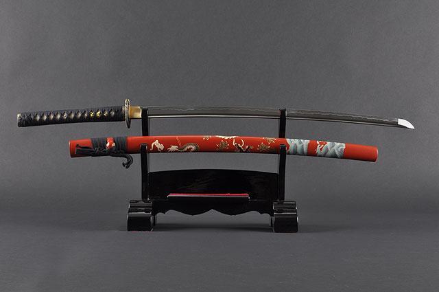 FULLY HAND FORGED RED JAPANESE SAMURAI KATANAS SWORDS - buyblade