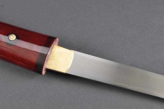 FULLY HAND FORGED CLAY TEMPERED RED JAPANESE SAMURAI TANTO SWORD - buyblade